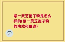 紫一灵芝孢子粉是怎么样的(紫一灵芝孢子粉的功效和用途)