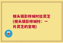 枧头镇彭梓城村捡灵芝(枧头镇彭梓城村：一片灵芝的宝地)