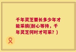 千年灵芝要长多少年才能采摘(耐心等待，千年灵芝何时才可采？)