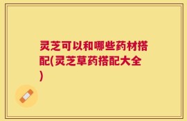 灵芝可以和哪些药材搭配(灵芝草药搭配大全)
