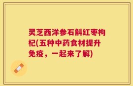 灵芝西洋参石斛红枣枸杞(五种中药食材提升免疫，一起来了解)