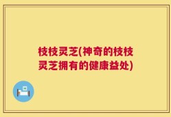 枝枝灵芝(神奇的枝枝灵芝拥有的健康益处)