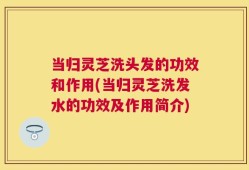 当归灵芝洗头发的功效和作用(当归灵芝洗发水的功效及作用简介)