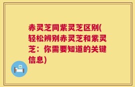 赤灵芝同紫灵芝区别(轻松辨别赤灵芝和紫灵芝：你需要知道的关键信息)