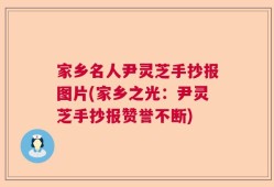 家乡名人尹灵芝手抄报图片(家乡之光：尹灵芝手抄报赞誉不断)