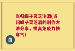 当归蝎子灵芝泡酒(当归蝎子灵芝酒的制作方法分享，提高免疫力祛寒气)