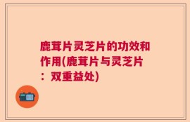 鹿茸片灵芝片的功效和作用(鹿茸片与灵芝片：双重益处)