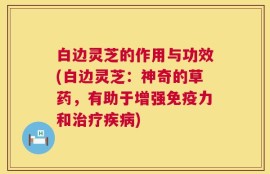 白边灵芝的作用与功效(白边灵芝：神奇的草药，有助于增强免疫力和治疗疾病)