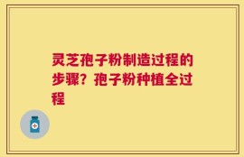 灵芝孢子粉制造过程的步骤？孢子粉种植全过程