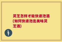 灵芝怎样才能快速泡酒(如何快速泡出美味灵芝酒)