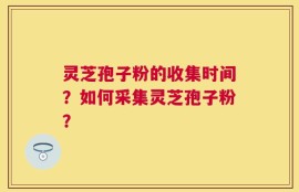 灵芝孢子粉的收集时间？如何采集灵芝孢子粉？