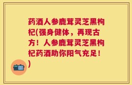 药酒人参鹿茸灵芝黑枸杞(强身健体，再现古方！人参鹿茸灵芝黑枸杞药酒助你阳气充足！)