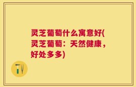 灵芝葡萄什么寓意好(灵芝葡萄：天然健康，好处多多)