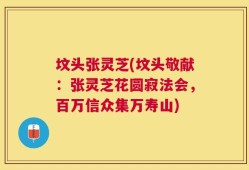 坟头张灵芝(坟头敬献：张灵芝花圆寂法会，百万信众集万寿山)