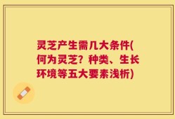 灵芝产生需几大条件(何为灵芝？种类、生长环境等五大要素浅析)