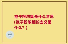 孢子粉浓集是什么意思(孢子粉浓缩的含义是什么？)