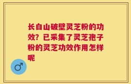 长白山破壁灵芝粉的功效？已采集了灵芝孢子粉的灵芝功效作用怎样呢