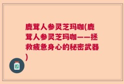 鹿茸人参灵芝玛咖(鹿茸人参灵芝玛咖——拯救疲惫身心的秘密武器)