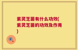 紫灵芝菌有什么功效(紫灵芝菌的功效及作用)