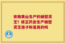 安徽黄山生产的破壁灵芝？修正药业生产破壁灵芝孢子粉是真的吗