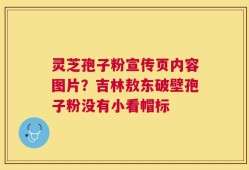 灵芝孢子粉宣传页内容图片？吉林敖东破壁孢子粉没有小看帽标