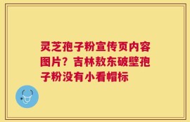 灵芝孢子粉宣传页内容图片？吉林敖东破壁孢子粉没有小看帽标