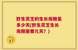 野生灵芝的生长周期是多少天(野生灵芝生长周期需要几天？)