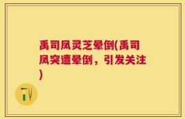 禹司凤灵芝晕倒(禹司凤突遭晕倒，引发关注)