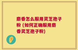 麝香怎么服用灵芝孢子粉 (如何正确服用麝香灵芝孢子粉)