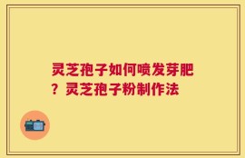 灵芝孢子如何喷发芽肥？灵芝孢子粉制作法