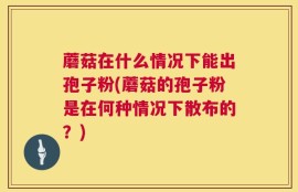 蘑菇在什么情况下能出孢子粉(蘑菇的孢子粉是在何种情况下散布的？)