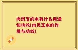 肉灵芝的水有什么用途和功效(肉灵芝水的作用与功效)