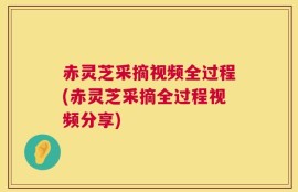 赤灵芝采摘视频全过程(赤灵芝采摘全过程视频分享)