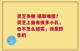 灵芝多糖 提取难度？灵芝上面有很多小孔，也不怎么结实，说是野生的