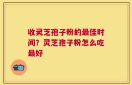 收灵芝孢子粉的最佳时间？灵芝孢子粉怎么吃最好