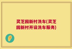 灵芝园新村洗车(灵芝园新村开设洗车服务)