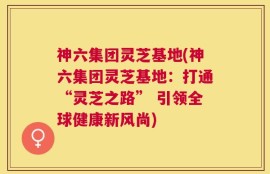 神六集团灵芝基地(神六集团灵芝基地：打通“灵芝之路” 引领全球健康新风尚)