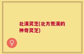 北漠灵芝(北方荒漠的神奇灵芝)