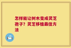 怎样能让树木变成灵芝孢子？灵芝移植最佳方法