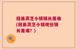 冠县灵芝小镇镇长是谁(冠县灵芝小镇现任镇长是谁？)