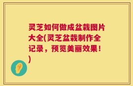 灵芝如何做成盆栽图片大全(灵芝盆栽制作全记录，预览美丽效果！)