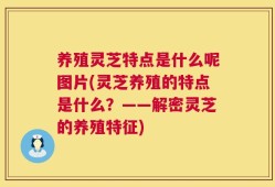 养殖灵芝特点是什么呢图片(灵芝养殖的特点是什么？——解密灵芝的养殖特征)