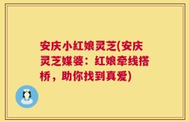 安庆小红娘灵芝(安庆灵芝媒婆：红娘牵线搭桥，助你找到真爱)