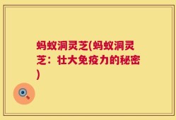 蚂蚁洞灵芝(蚂蚁洞灵芝：壮大免疫力的秘密)