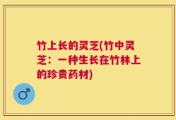 竹上长的灵芝(竹中灵芝：一种生长在竹林上的珍贵药材)