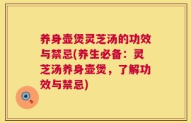 养身壶煲灵芝汤的功效与禁忌(养生必备：灵芝汤养身壶煲，了解功效与禁忌)