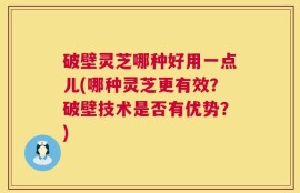 破壁灵芝哪种好用一点儿(哪种灵芝更有效？破壁技术是否有优势？)