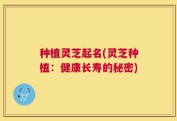 种植灵芝起名(灵芝种植：健康长寿的秘密)