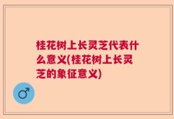 桂花树上长灵芝代表什么意义(桂花树上长灵芝的象征意义)