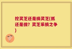 挖灵芝还是摘灵芝(抓还是拔？灵芝采摘之争)